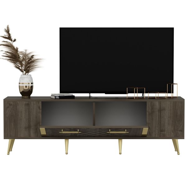 HANAH HOME TV komoda Detas, braon/zlatna - 475OLV1140