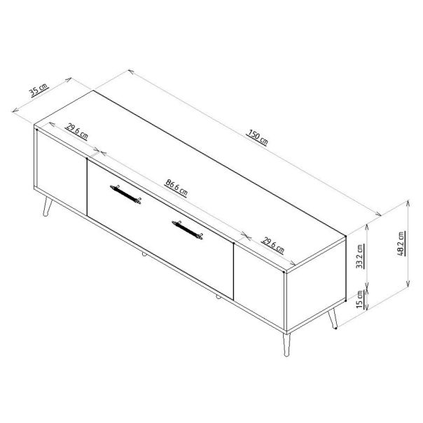 HANAH HOME TV komoda Detas, braon/zlatna - 475OLV1140