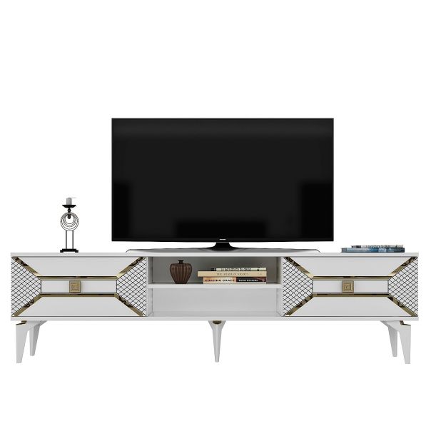 HANAH HOME TV komoda Yumedi, bela/zlatna - 475OLV1160