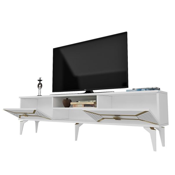 HANAH HOME TV komoda Yumedi, bela/zlatna - 475OLV1160