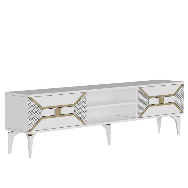 HANAH HOME TV komoda Yumedi, bela/zlatna - 475OLV1160