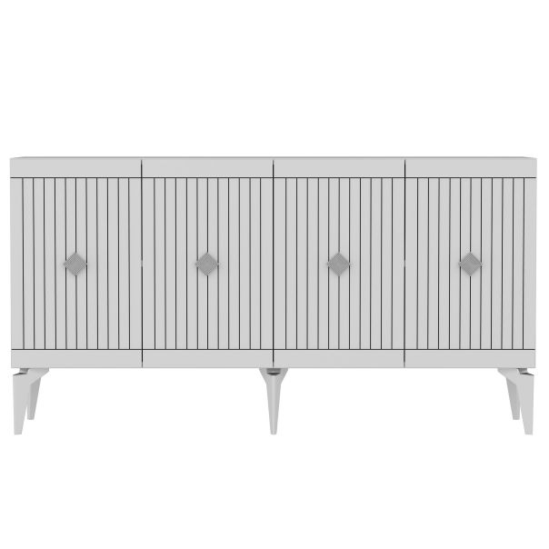 HANAH HOME Komoda Midas, bela/silver - 475OLV1753