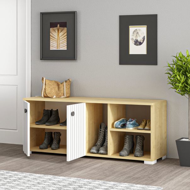 HANAH HOME Cipelarnik Sarandon, svetlobraon/bela - 475OLV1819