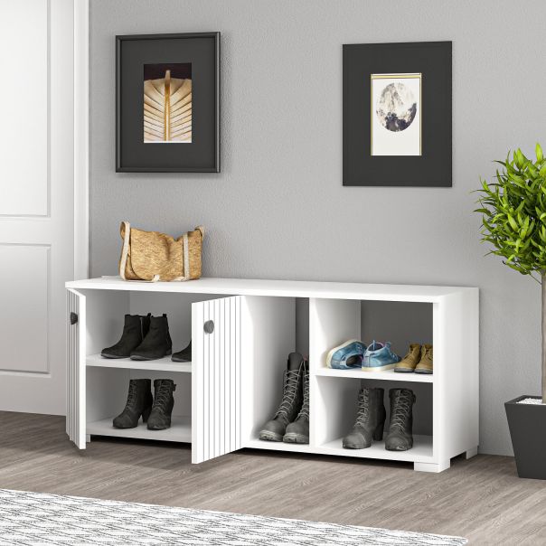 HANAH HOME Cipelarnik Sarandon, bela - 475OLV1820