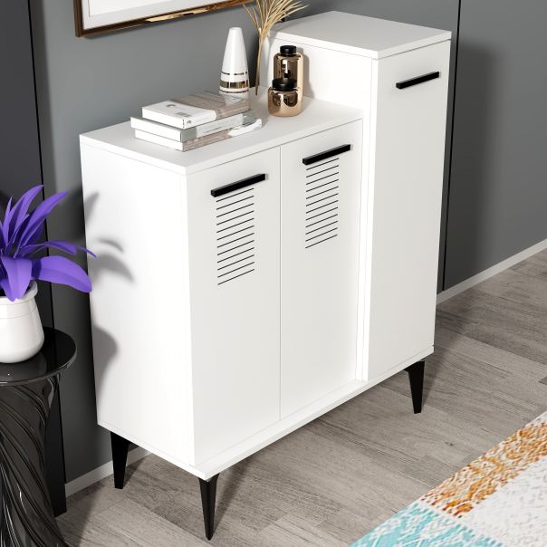 HANAH HOME Cipelarnik Asimo, bela - 475OLV1834