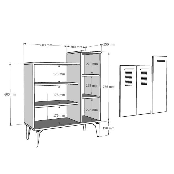 HANAH HOME Cipelarnik Asimo, bela - 475OLV1834