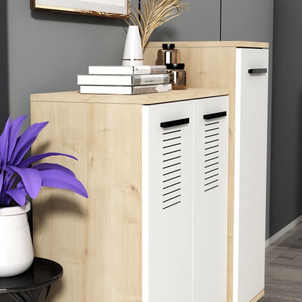 HANAH HOME Cipelarnik Asimo, svetlobraon/bela - 475OLV1835