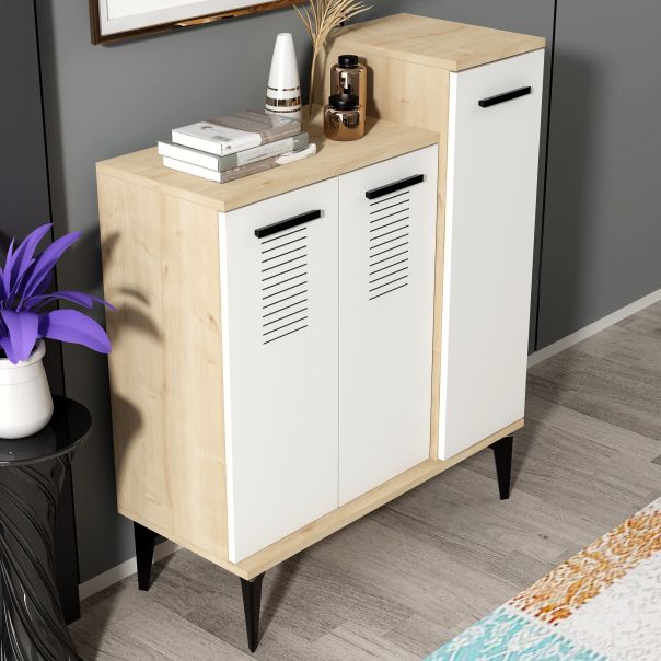 HANAH HOME Cipelarnik Asimo, svetlobraon/bela - 475OLV1835