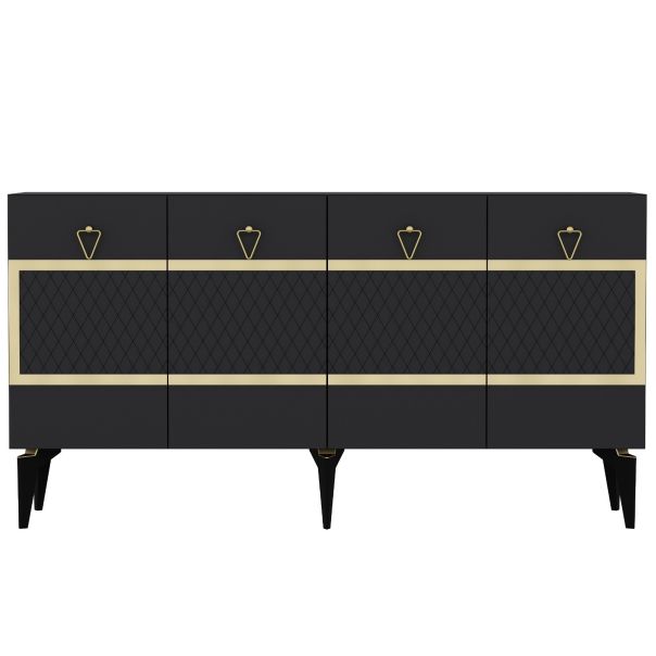 HANAH HOME Komoda Ipek, antracit/zlatna - 475OLV2676