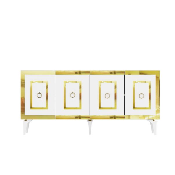 HANAH HOME Komoda Karya, bela/zlatna - 475OLV2745