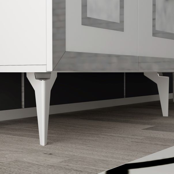 HANAH HOME Komoda Karya, bela/srebrna - 475OLV2746