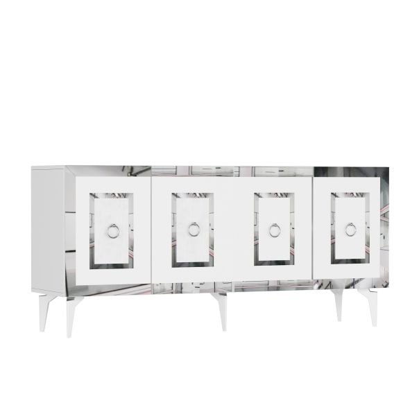 HANAH HOME Komoda Karya, bela/srebrna - 475OLV2746