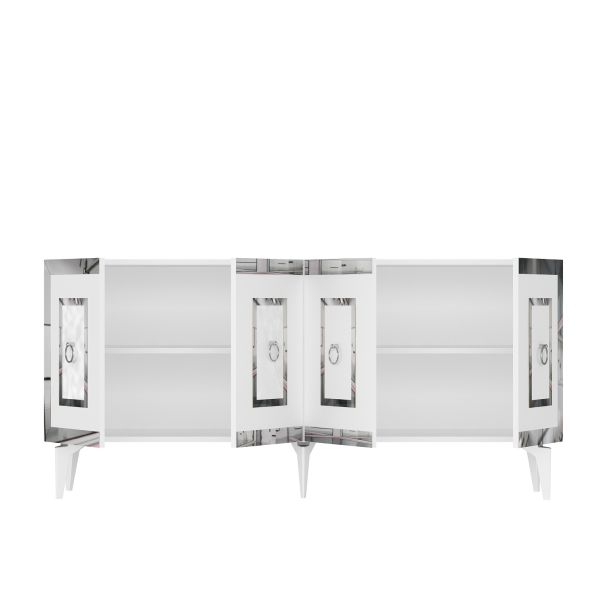 HANAH HOME Komoda Karya, bela/srebrna - 475OLV2746