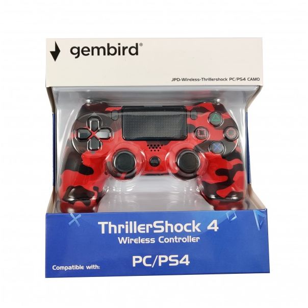 GEMBIRD JPD-Wireless-Thrillershock PC/PS4 CAMO RED Bezicni gamepad sa dvostrukom vibracijom - 39665