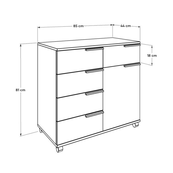 HANAH HOME Komoda Adr-415-Pp-1, bela - EP3057629