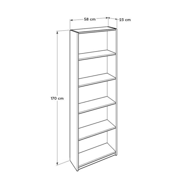 HANAH HOME Polica za knjige Ktp-150-Aa-1, crna - EP3057638