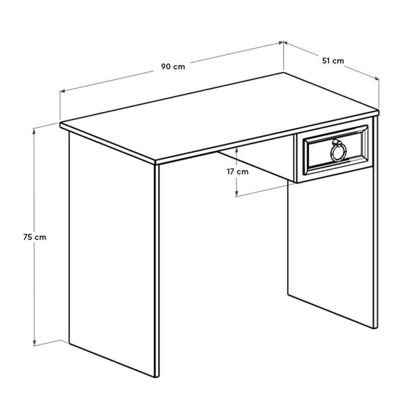 HANAH HOME Radni sto Cms-1301-Bb-1, bela - EP2802386