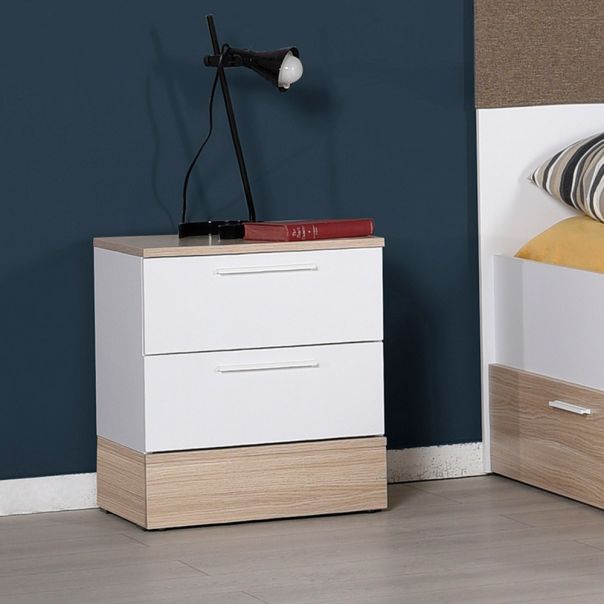 HANAH HOME Noćni ormarić Kmd-820-Mb-1, krem/bela - 479ADR1710