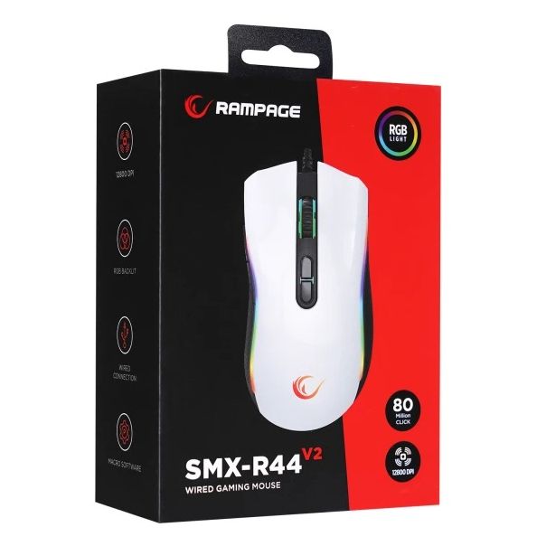 RAMPAGE Miš žični Gaming SMX-R44 V2 Macrol beli 41492 - EP3098097