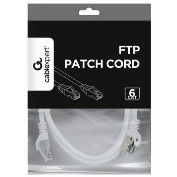 GEMBIRD PP6-1M/W Mrezni kab, CAT6 FTP Patch cord 1m white - 42619