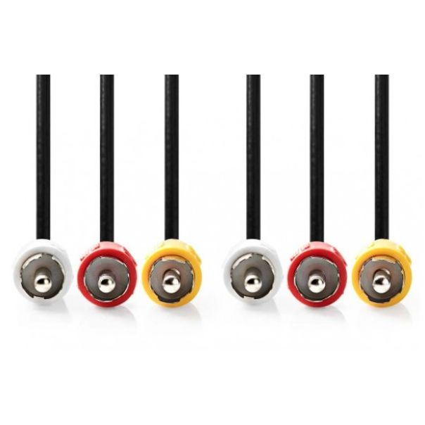 NEDIS Kabl, CVGP24300BK15, 3xRCA muški - 3xRCA muški, 1,5m - 42642