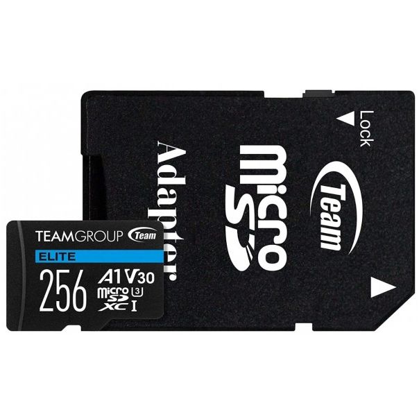 TEAM GROUP TeamGroup MICRO SDXC 256GB UHS-I ELITE +SD Adapter TEAUSDX256GIV30A103 - 42708