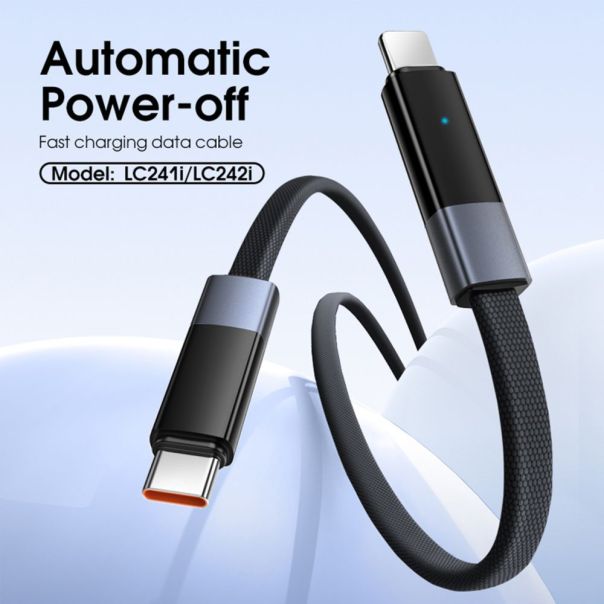Data kabl LDNIO LC241i 30W Fast Automatic Power OFF Type C na iPhone lightning crni 1m - EP3009673