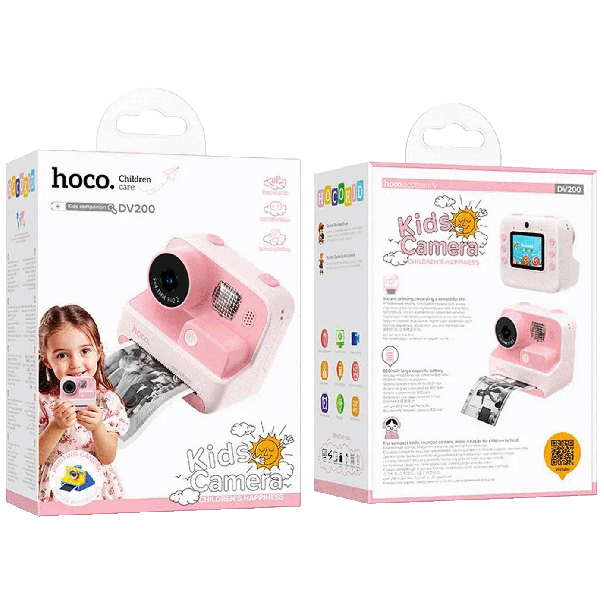 hoco. Dečija kamera sa štampačem, DV200, roza - 48519