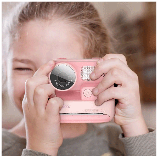 hoco. Dečija kamera sa štampačem, DV200, roza - 48519
