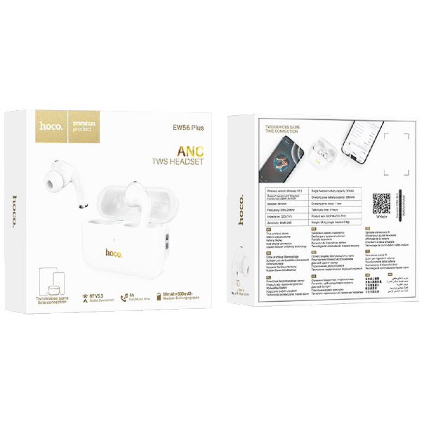 hoco. Bluetooth slušalice - EW56 Plus Generoso, bela - 48525