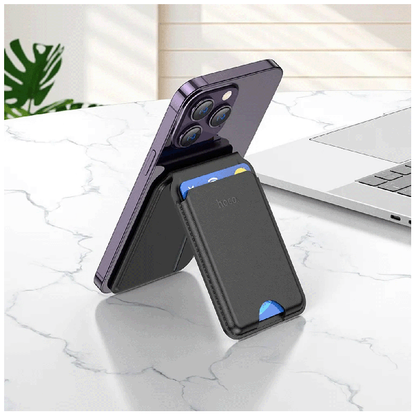 hoco. Kožni novčanik MagSafe - GT3, držač za iPhone, magnetni, crna - EP2138763