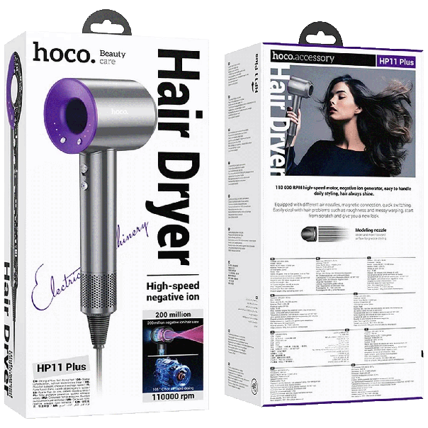 HOCO Fen za kosu sa negativnim jonima 1600 W HP11 Plus Purple - 48588
