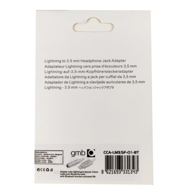 GEMBIRD Adapter sa lightning na 3.5mm, CCA-LM3.5F-01-BT - 42830