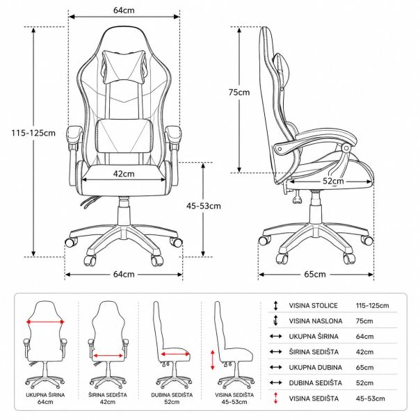 MODUL Gejmerska stolica Gameforge led gc-005 - EP3129325