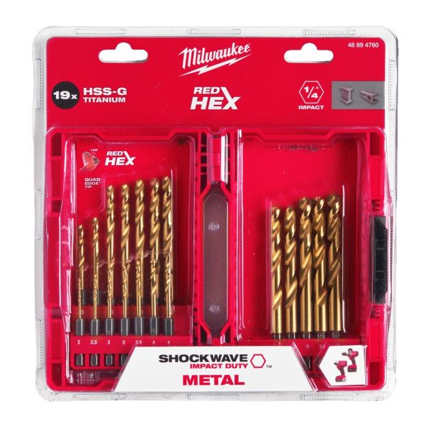 MILWAUKEE Udarne burgije za metal 2-10mm TIN HEX 1/4” set 19/1 - 48894760