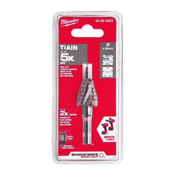 MILWAUKEE Stepenasta burgija 4-20mm SHOCKWAVE - 48899263