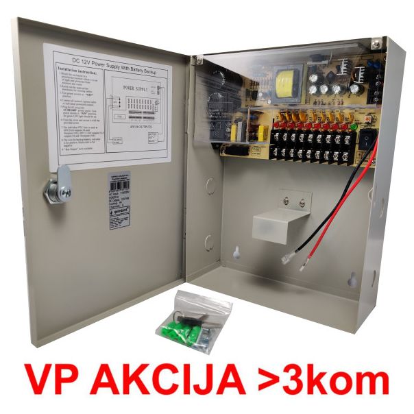 GEMBIRD NAPRKU-12V/10A-9CH Napajanje u kutiji sa opcijom UPS (bez baterije) - 42929