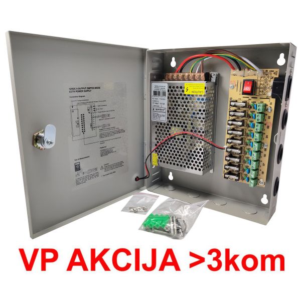 GEMBIRD NAPRK-12V/10A-9CH napajanje sa kljucem, 1.5A/CH (2227) - 42932