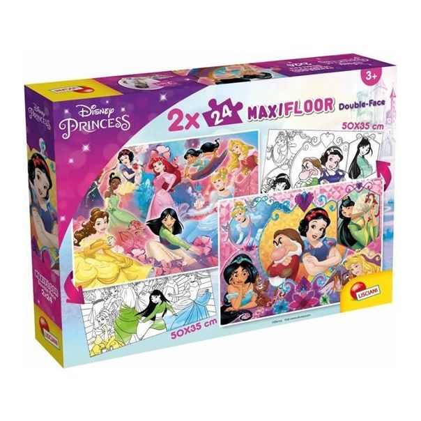 LISCIANI Puzzle SuperMaxi Princess 2u1 složi I oboji - 2x24 - 49072