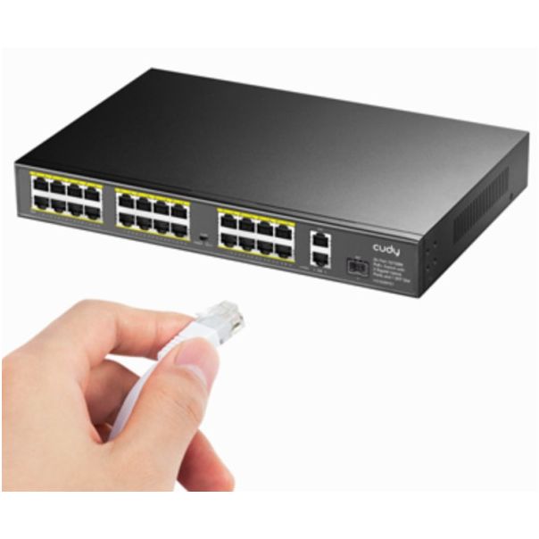 CUDY PoE+ Switch FS1026PS1 24-Port 10/100M, 300W(PFS4226-24ET) - LAN02657