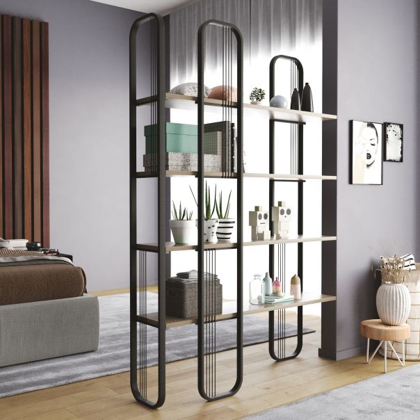 HANAH HOME Polica za knjige Sierra, crna - 491CRT1311