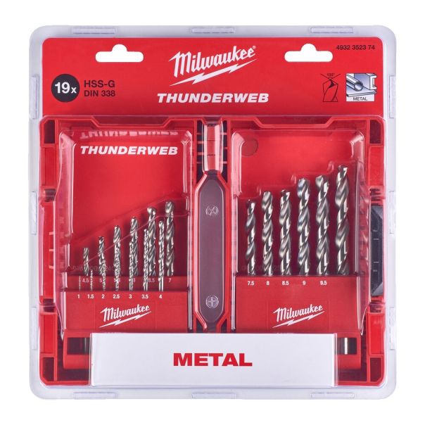 MILWAUKEE Burgije THUNDERWEB 1-10mm HSS-G set 19/1 - 4932352374