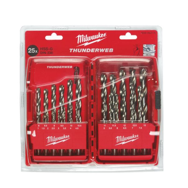MILWAUKEE Burgije THUNDERWEB 1-13mm HSS-G set 25/1 - 4932352376