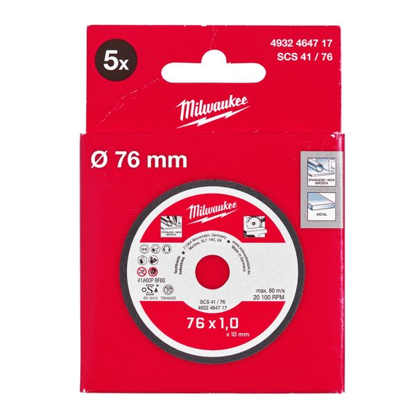 MILWAUKEE Rezni disk 76x1mm set 5/1 - 4932464717
