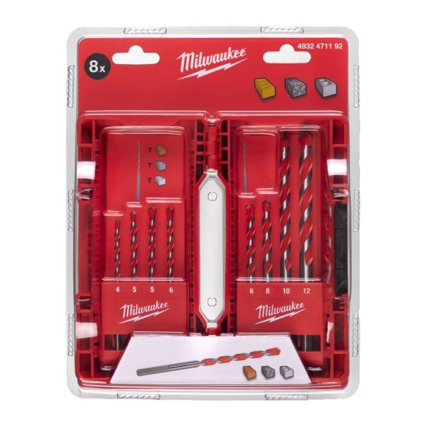 MILWAUKEE Vidija burgije za beton 4-12mm set 8/1 - 4932471192
