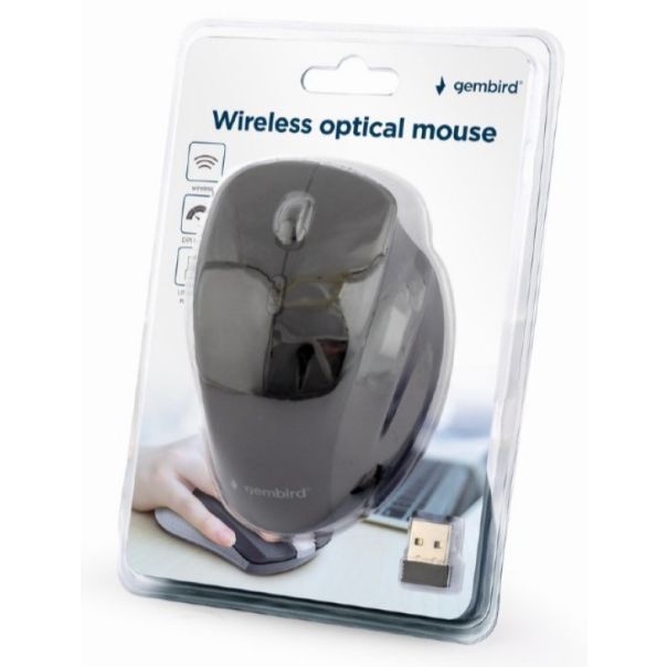 GEMBIRD Bežični optički miš, crni (MUSW-6B-02) - 43024
