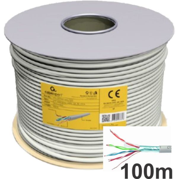 GEMBIRD FPC-5004E-SO/100C * FTP cat.5E Indoor solid Cu kotur 100m (3229) - 2200