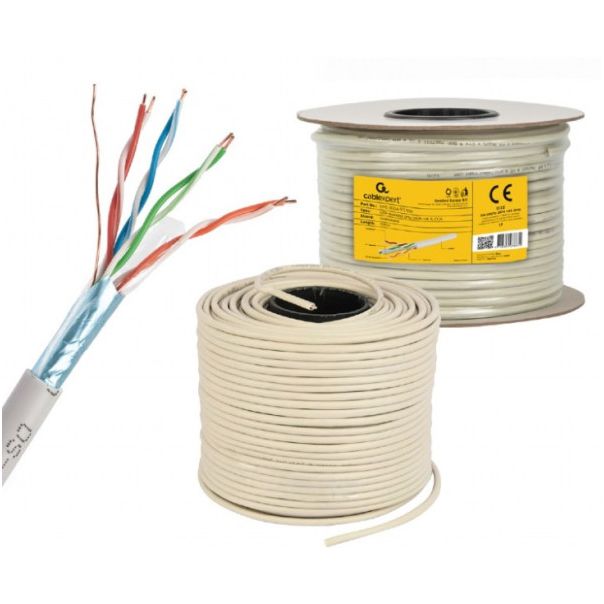 GEMBIRD FPC-5004E-SO/100C * FTP cat.5E Indoor solid Cu kotur 100m (3229) - 2200