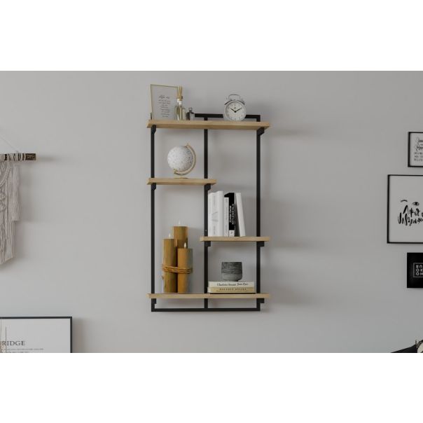 HANAH HOME Zidna polica Dodo, crna/braon - 495SSE1108