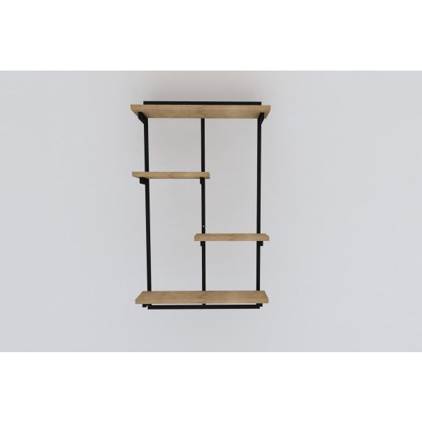 HANAH HOME Zidna polica Dodo, crna/braon - 495SSE1108